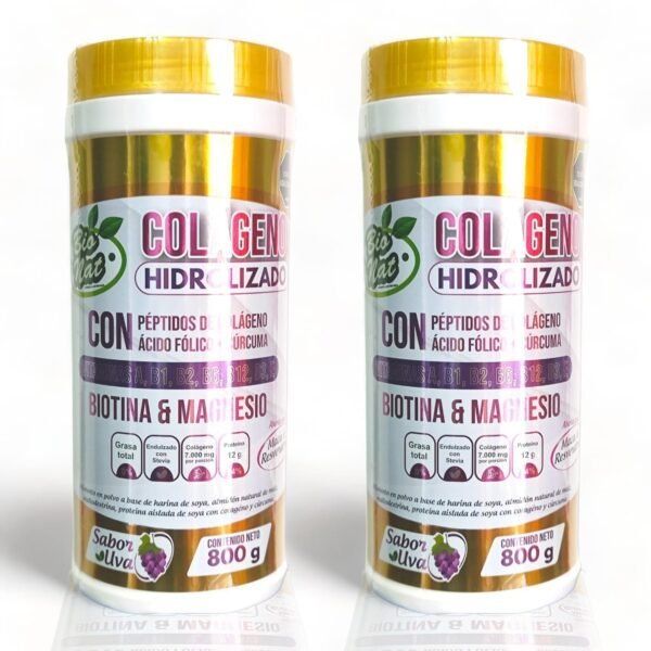 Colágeno dorado Hidrolizado + Biotina + Magnesio + Ácido fólico + Cúrcuma