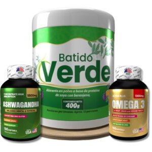 Super Combo Batido Verde + Aswagandha + Omega 3
