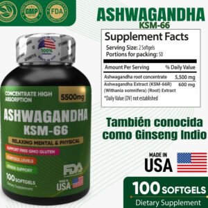 Ashwagandha KSM-66 5500 mg Softgels
