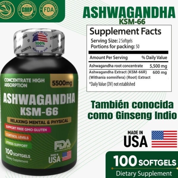 Ashwagandha KSM-66 5500 mg Softgels