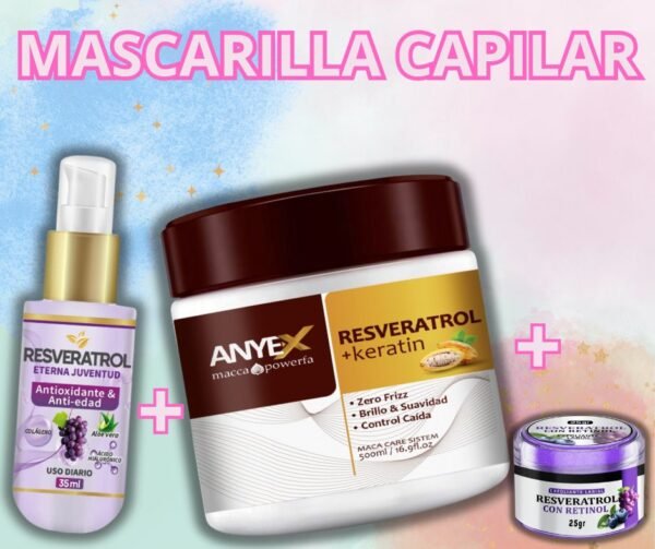 MASCARILLA RESVERATROL, SERUM Y EXFOLIANTE LABIAL